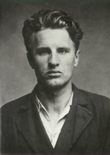 János Kádár in a 1933 mugshot, after being arrested for communist activity.